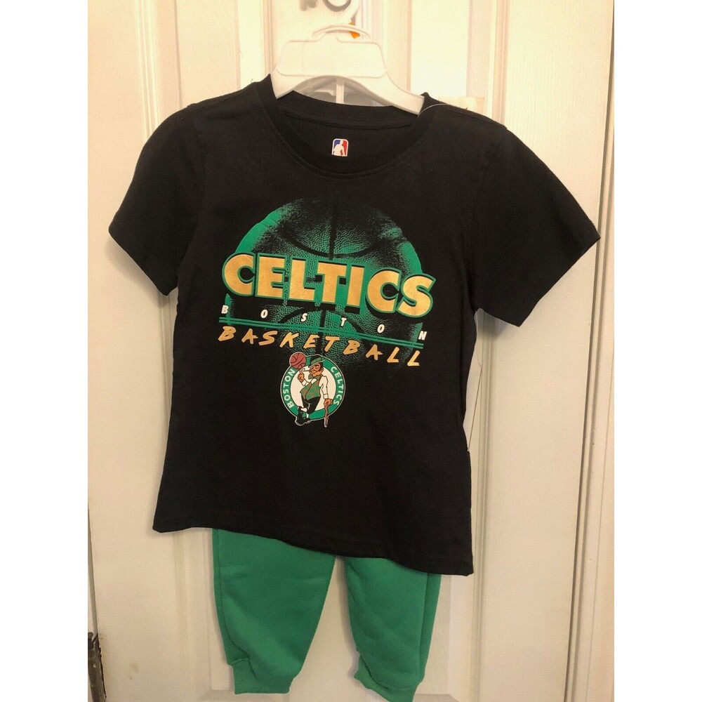 Boston Celtics Youth T Shirt sz. 7 and Sweat Pant sz. 4 set NBA‎ 2024 NBA Champs